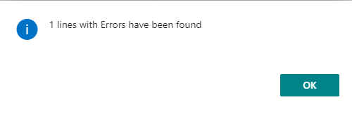 Import Wizard error message dialog Import Wizard error message dialog